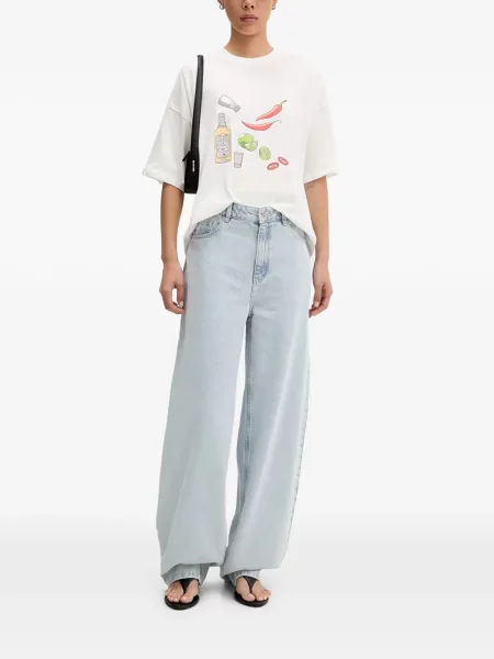Tricou Never Fully Dressed cu imagine alb