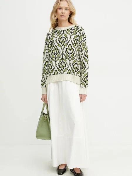 MM spódnica beżowy maxi rozkloszowana biała