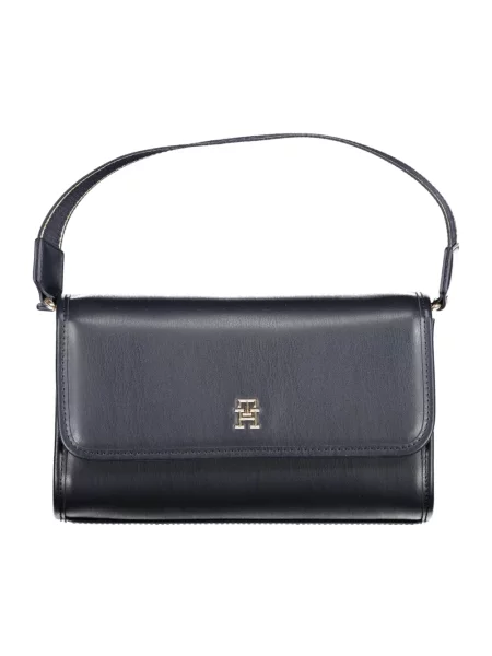 Lniana torebka Tommy Hilfiger czarna