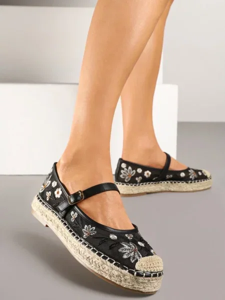 Espadrile Evelritia negre