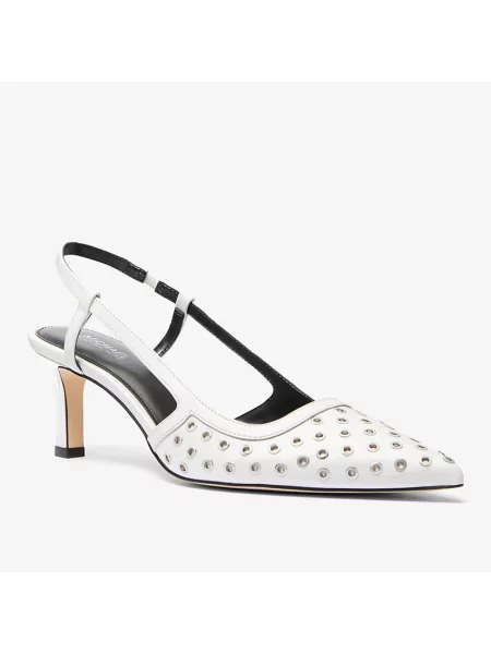 Czółenka Michael Kors z otwartą piętą biała
