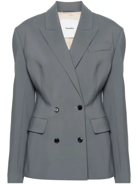 Marynarka Nanushka dwurzędowa szara