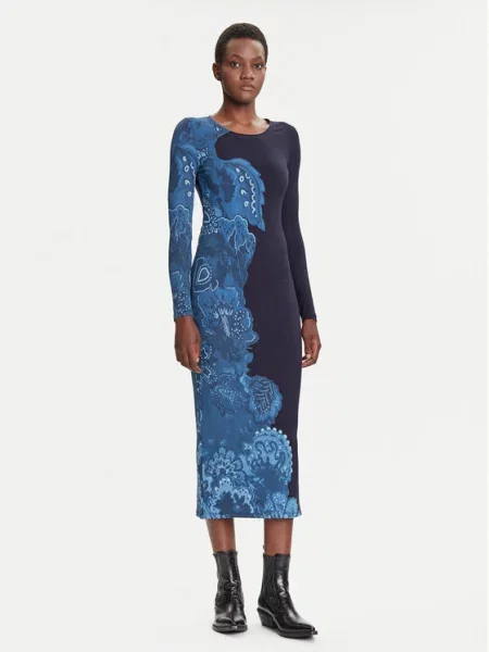 Desigual Vsakodnevna obleka Limbani Mornarsko modra bela