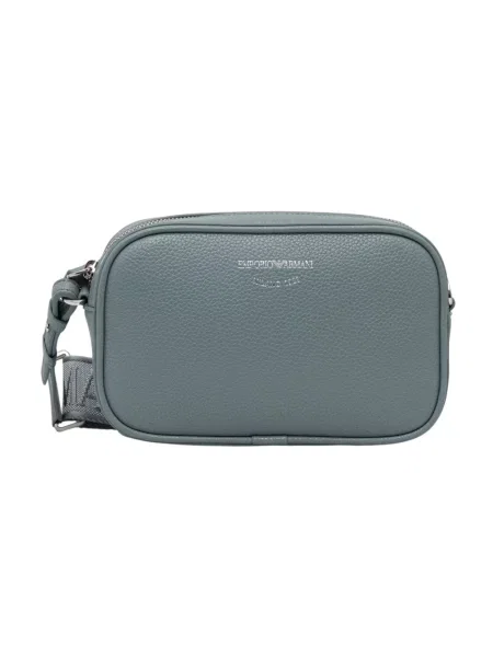 Torebka crossbody Emporio Armani skórzana niebieska