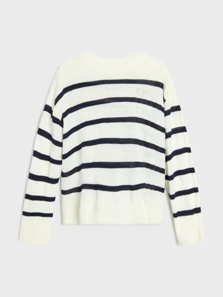 Смугастий светр білий
