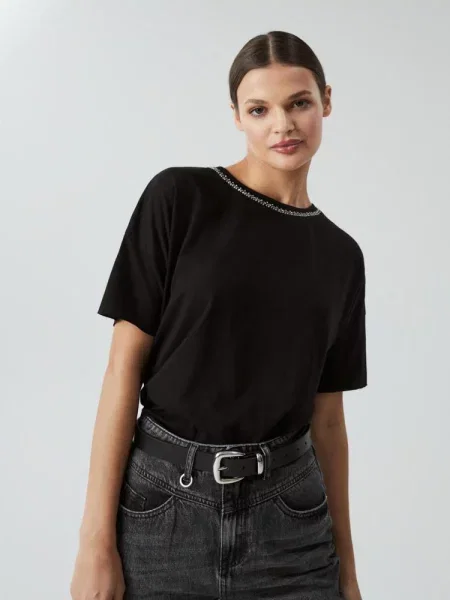 Футболка DIVERSE Lorni бавовна/віскоза чорний