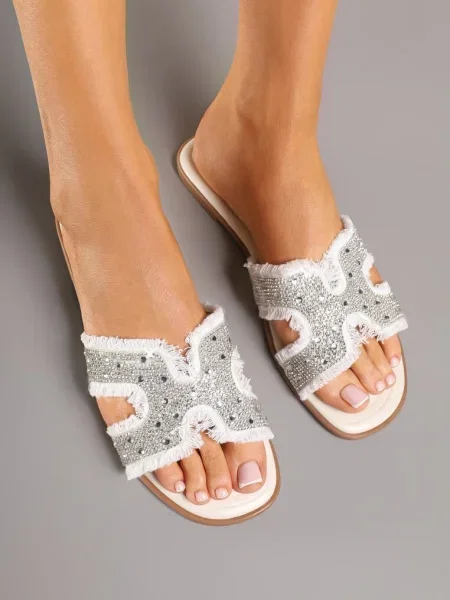 Papuci Galozi Albi alb