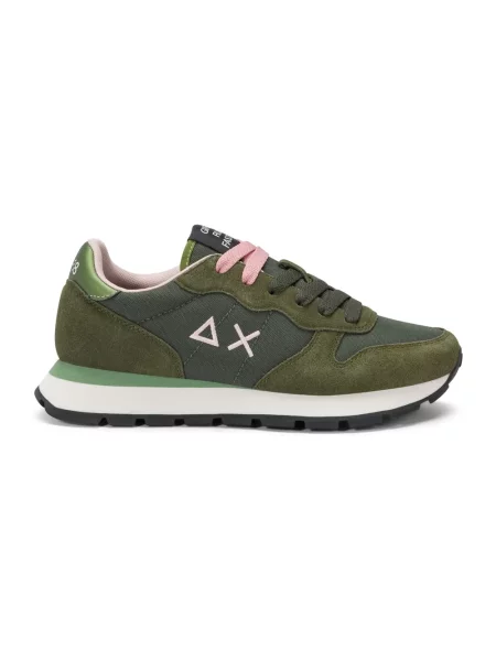 Sneakersy Sun68 skórzane casual zielone