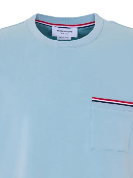 Tricou Thom Browne cu decolteu rotund albastru