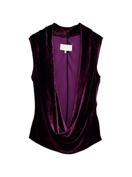 Top Maison Margiela de catifea drapat violet