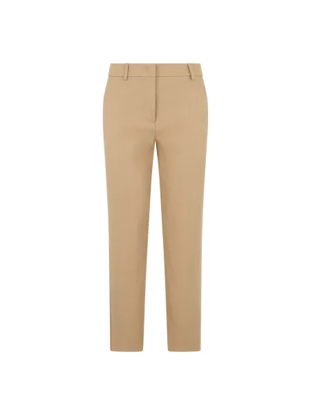 Spodnie o kroju slim fit z mieszanki bawełny model ‘VITE’ Weekend Max Mara beżowe