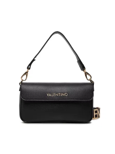 Lniana torebka Valentino Bags czarna