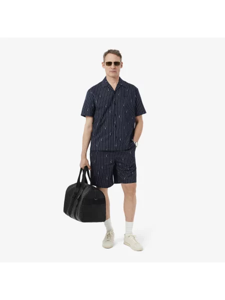 Lacoste Organiczna Koszula Z Krótkim Rękawem Relaxed Fit czarna