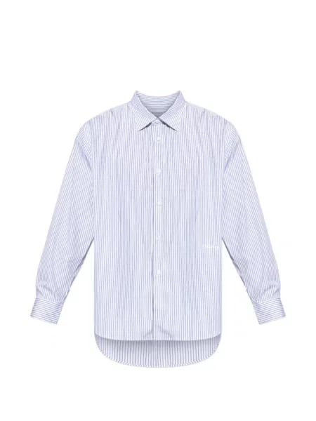 Cămașă Burberry cu broderie cu dungi alb