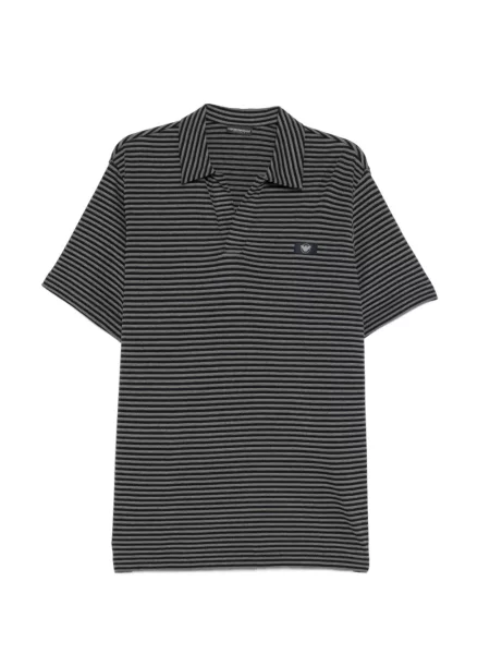 Tricou polo Emporio Armani cu dungi negru