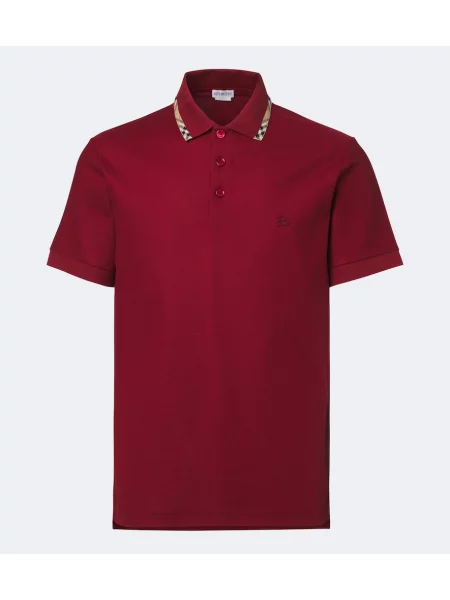 Tricou polo Burberry în carouri roșu