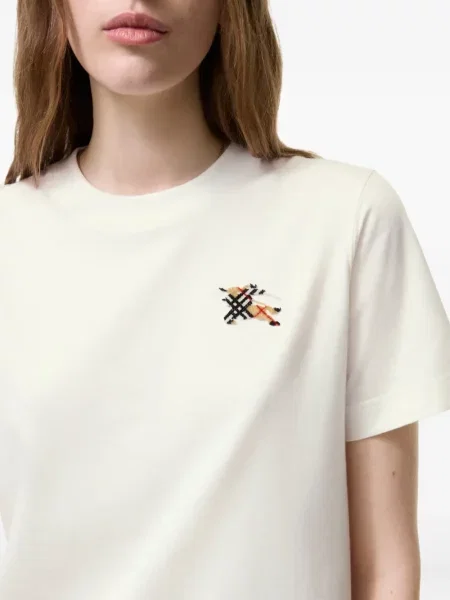 Tricou Burberry în carouri alb