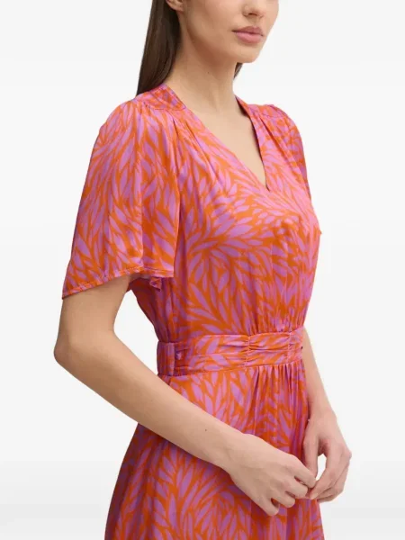 Kostiumas mini suknelė La Petite Française v formos iškirpte su raukiniais oranžinė