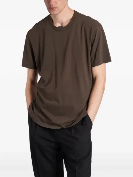 Scurt tricou James Perse cu decolteu rotund maro