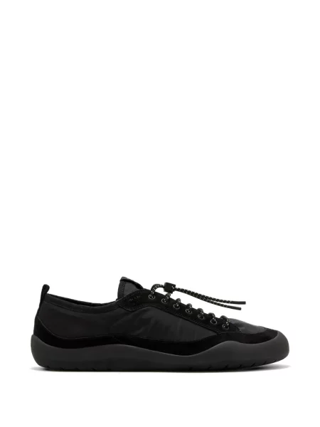 Sneakerși Prada cu șireturi din piele de căprioară negru