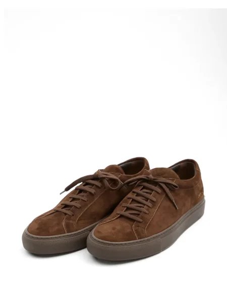 Sneakerși Common Projects cu șireturi din piele de căprioară maro