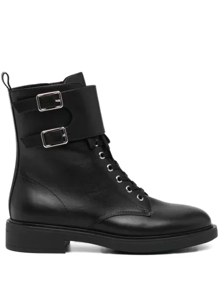 Botine Gianvito Rossi din piele cu cataramă negru