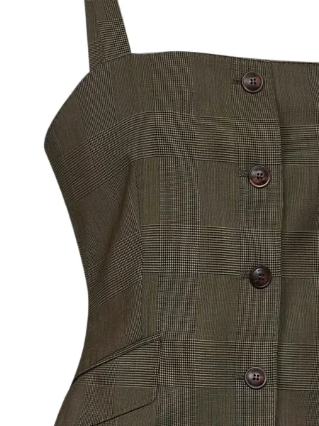 Top Max Mara de lână în carouri verde