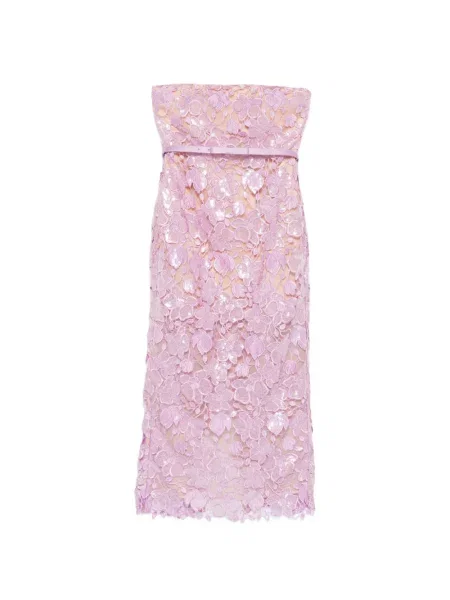 Rochie midi Retrofete din dantelă până la genunchi de costum violet