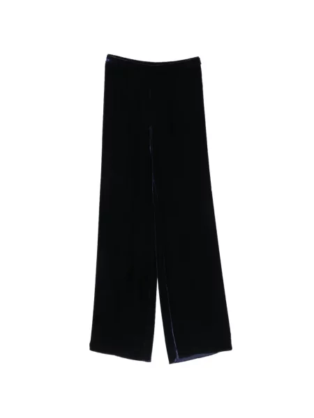 Pantaloni Forte_forte de catifea evazate albastru