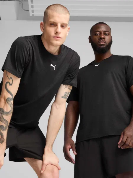 Футболка спортивна PUMA Essentials Heather Cat Tee комбінований верх чорний