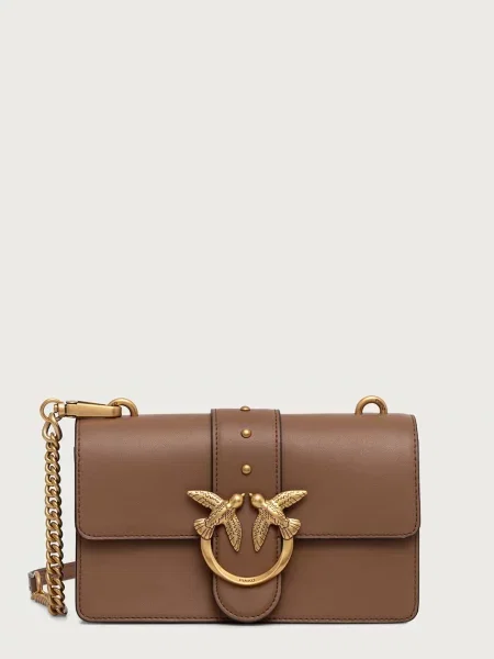 Geanta crossbody Pinko din piele maro