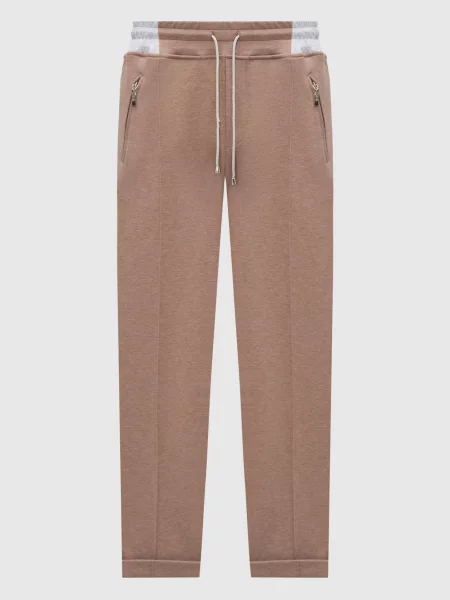 Спортивні штани кольору з відворотами Doriani Cashmere коричневого