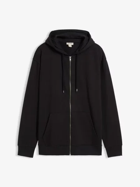 Bluza rozpinana z kapturem luźny krój czarna