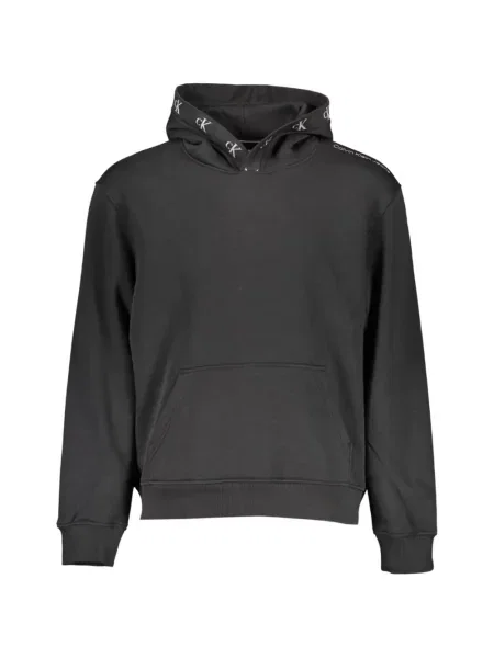 Hanorac cu glugă Calvin Klein cu autograf negru