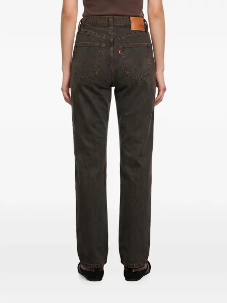 Decupat blugi drepți Levi's® zdrențuiți conici albastru