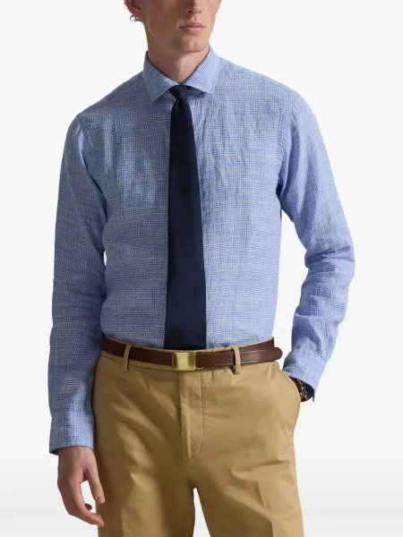 Czapka z daszkiem Polo Ralph Lauren w kratkę z twillu biznesowa niebieska