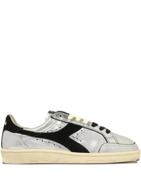 Sneakerși Diadora din piele argintiu