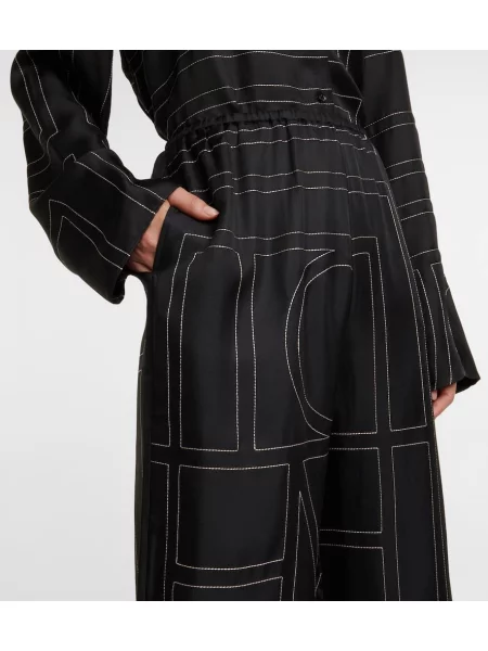 Pantaloni Toteme de mătase negru