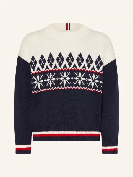 Tommy Hilfiger Svetry tmavě modrá / krémová červená