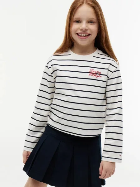 Tommy Hilfiger majica dugih rukava za djecu od pamuka bijela