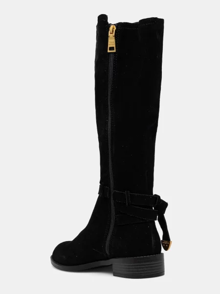 Steve Madden cizme din piele întoarsă Xtreme cu plat negru