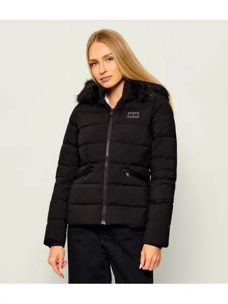 Tommy Jeans Geacă de puf | shearling negru