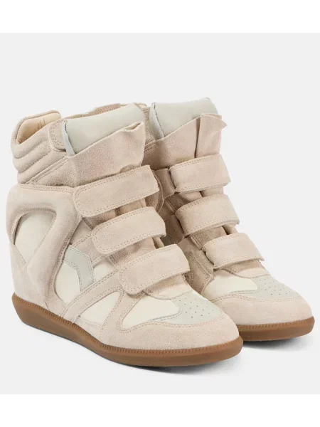 Sneakerși Isabel Marant din piele bej