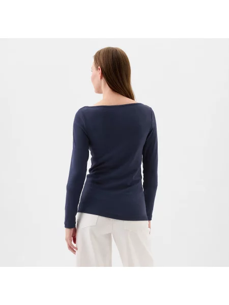 Тениска GAP Longsleeve Modal Bateau T-Shirt Navy Uniform S