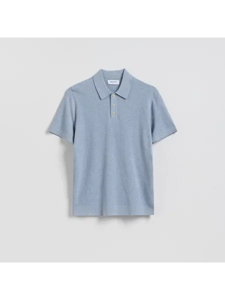 Reserved Polo svetr s bavlnou světle modrá
