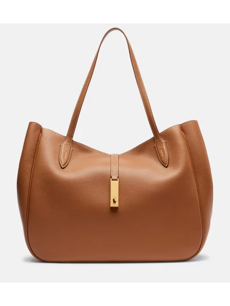 Geanta de piele Polo Ralph Lauren din piele maro