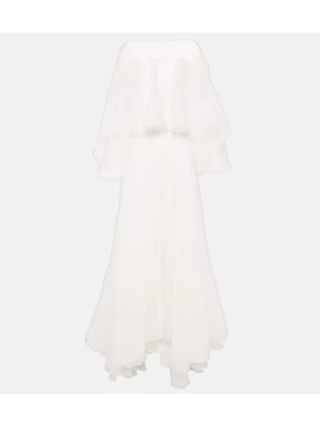 Jedwabna sukienka Maticevski biała