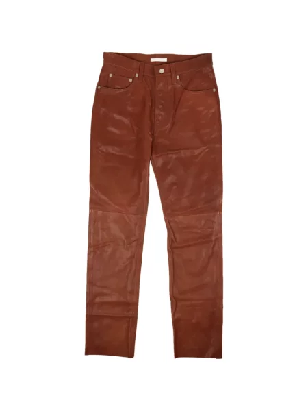 Pantaloni Helmut Lang din piele maro