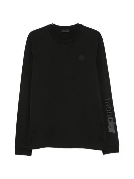 Lung tricou Moncler cu autograf negru