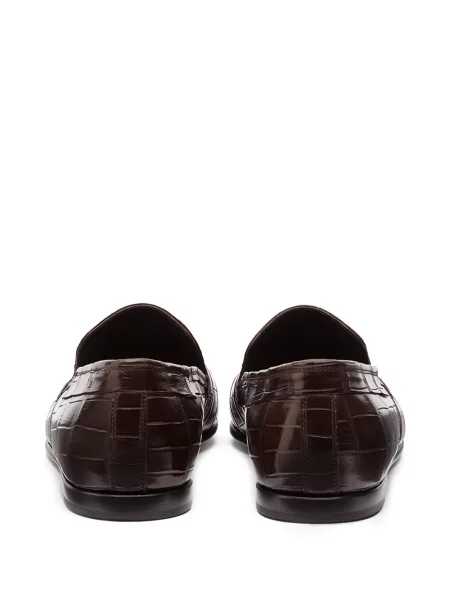 Kožené slip on bačkory Dolce & Gabbana hnědé